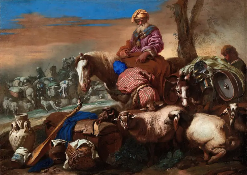 Abrahams tjänares ed av Giovanni Benedetto Castiglione