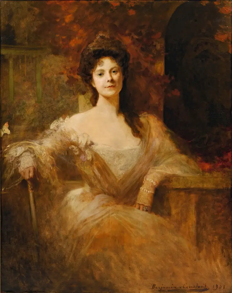 Porträtt av en elegant dam av Jean-Joseph-Benjamin Constant
