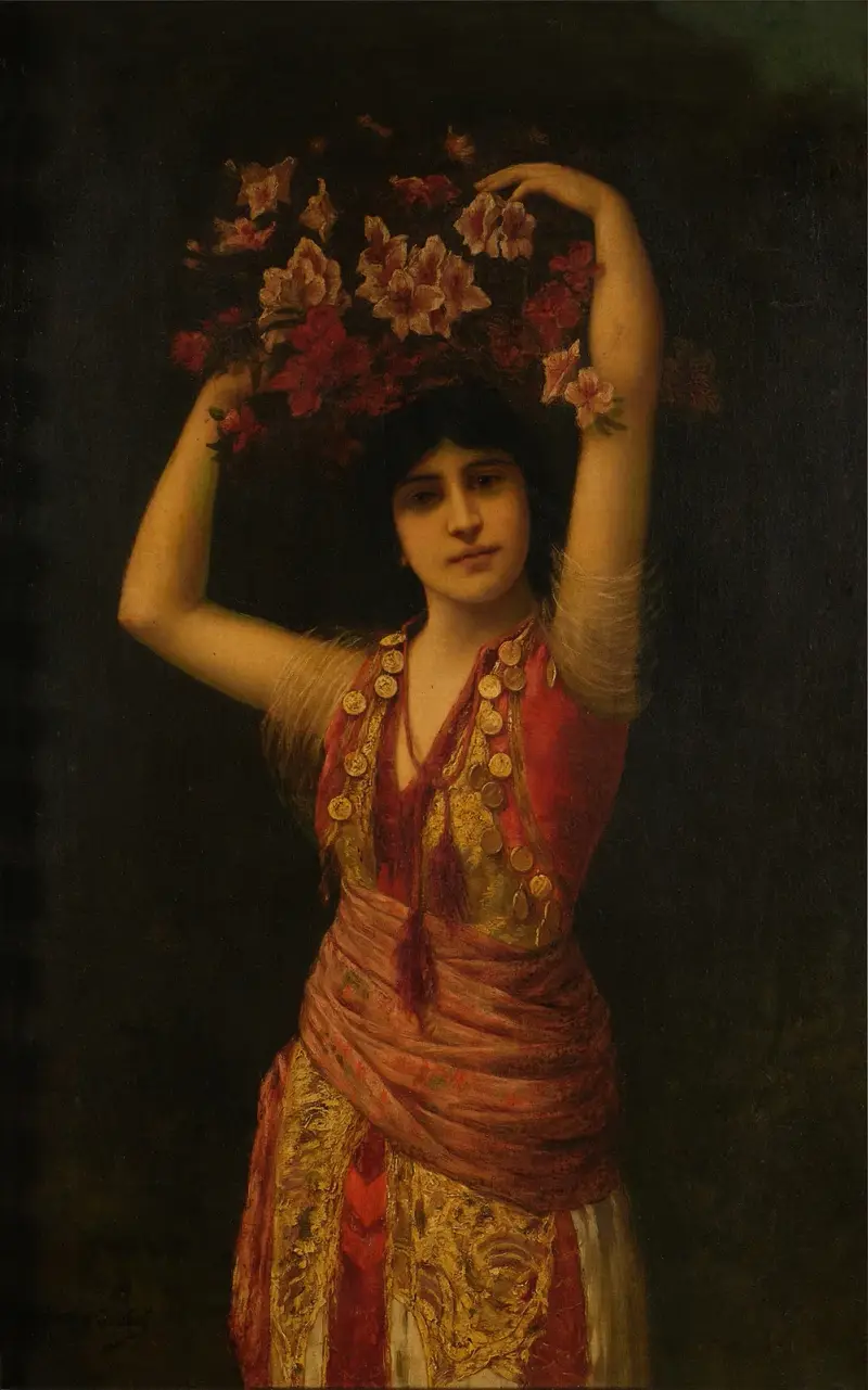 Woman with Basket av Jean-Joseph-Benjamin Constant