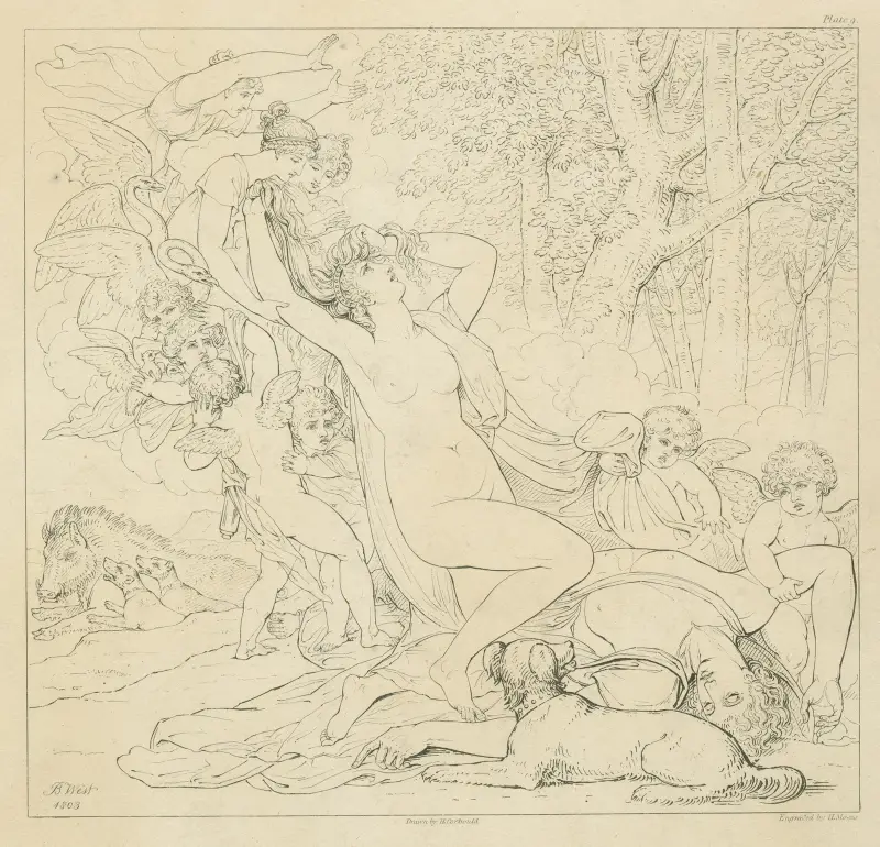 Die Verzweiflung der Venus über den toten Körper des Adonis von Benjamin West