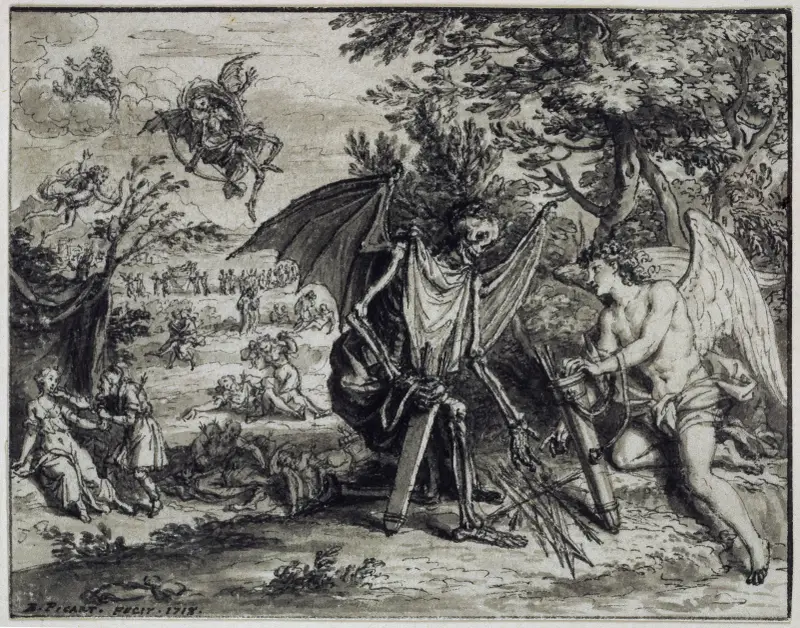 Cupid and Death av Bernard Picart