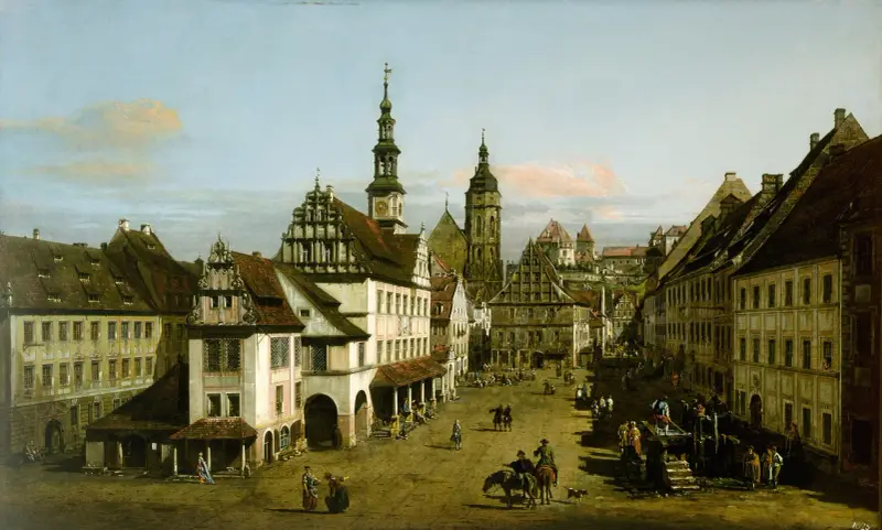 Torget i Pirna av Bernardo Bellotto