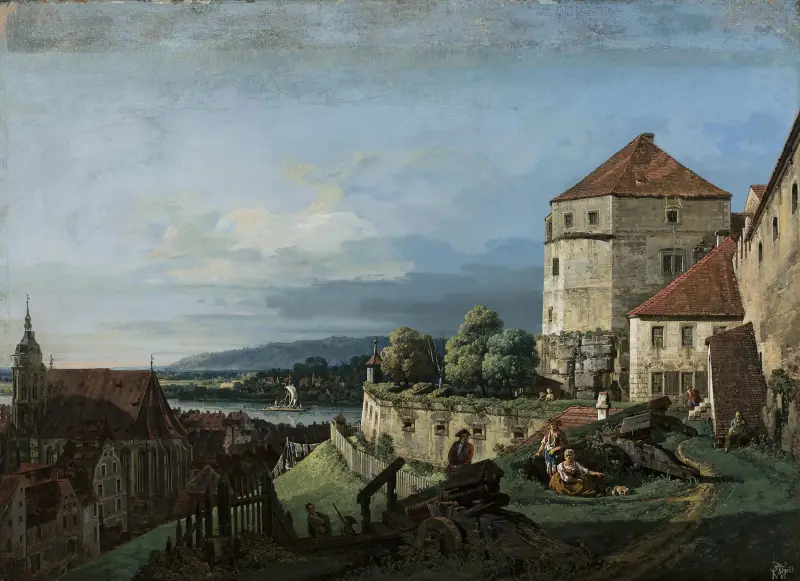 Blick auf Pirna in Sachsen von Bernardo Bellotto