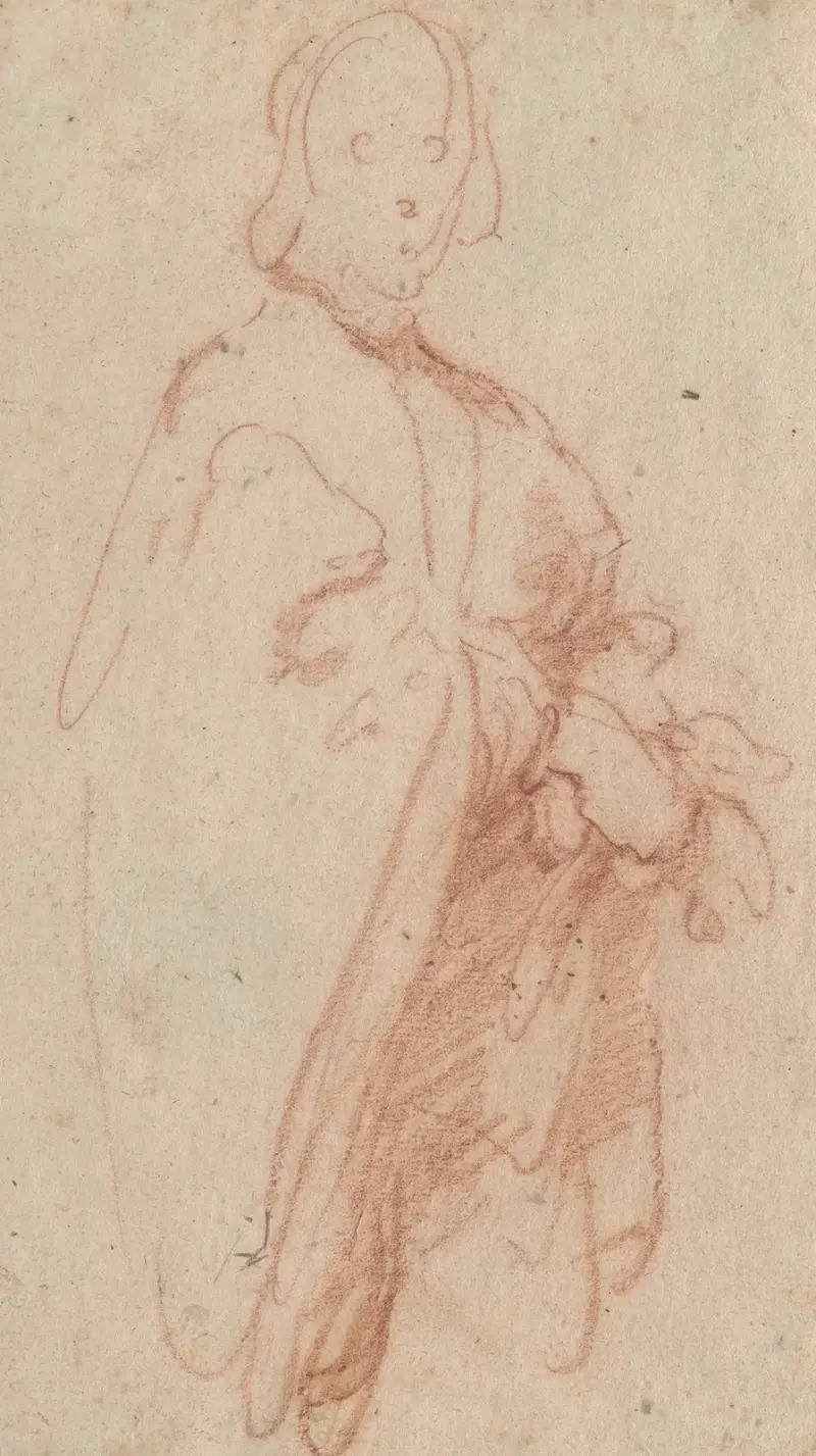 Stojący mężczyzna w płaszczu z rękawiczkami, Bernardo Strozzi