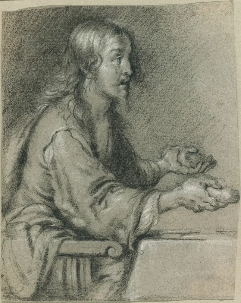 Christ at Emmaus Presenting the Bread av Bernardo Strozzi