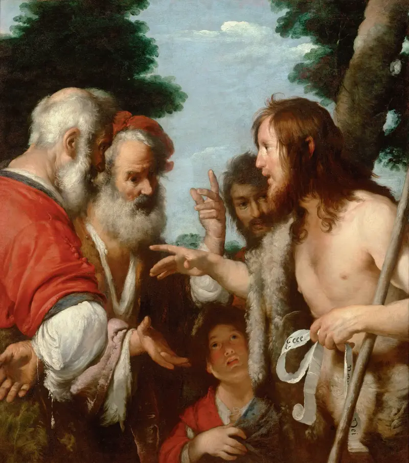 Johannes Döparens predikan av Bernardo Strozzi