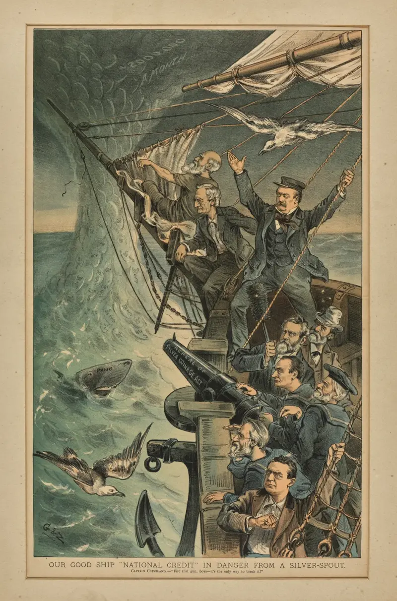 Unser gutes Schiff „National Credit“ in Gefahr durch einen Silberspeier, 1885 – Nr. 1 von Bernhard Gillam
