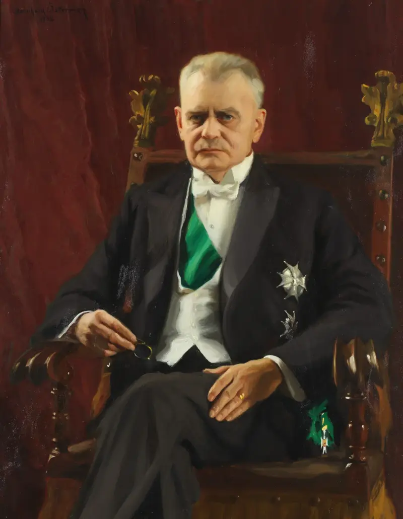 Porträtt av landshövding Henning Elmquist av Bernhard Österman