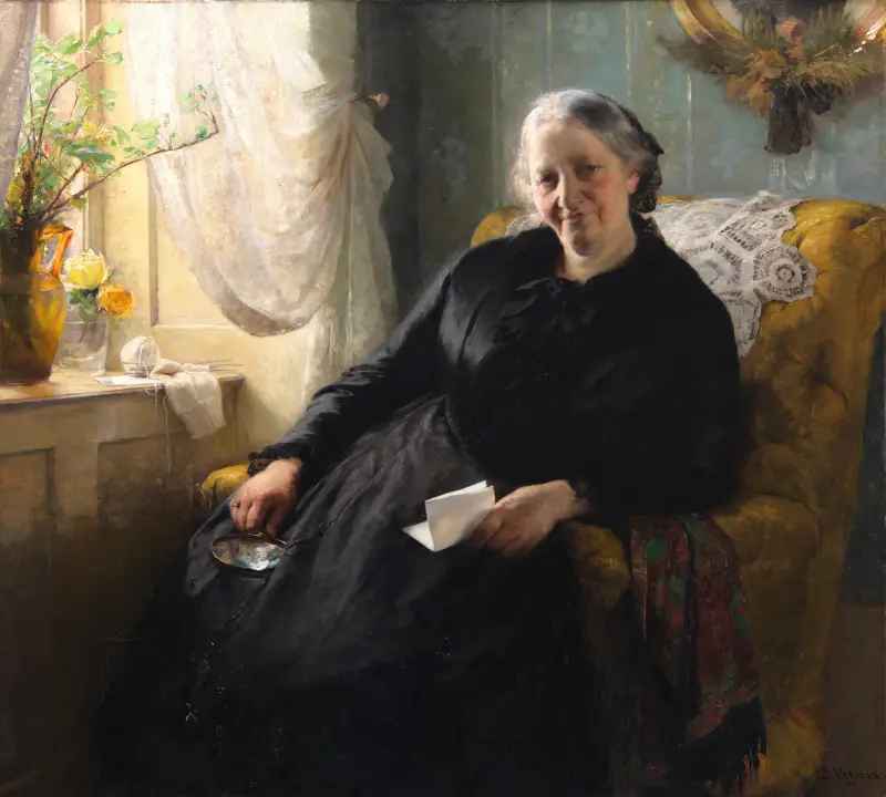 Porträtt av Cecilie Trier, född Melchior av Bertha Wegmann