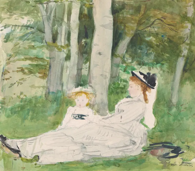 Vid skogsbrynet (Edma och Jeanne) av Berthe Morisot