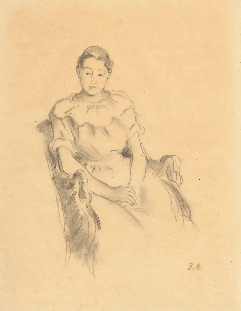 Studie till 'Den unga flickan i vila' av Berthe Morisot