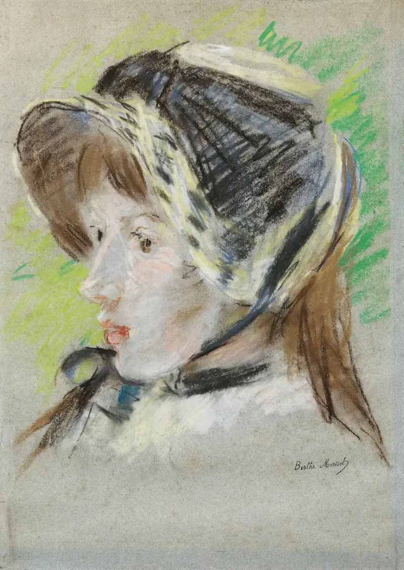 Jeanne Pontillon À La Capeline av Berthe Morisot