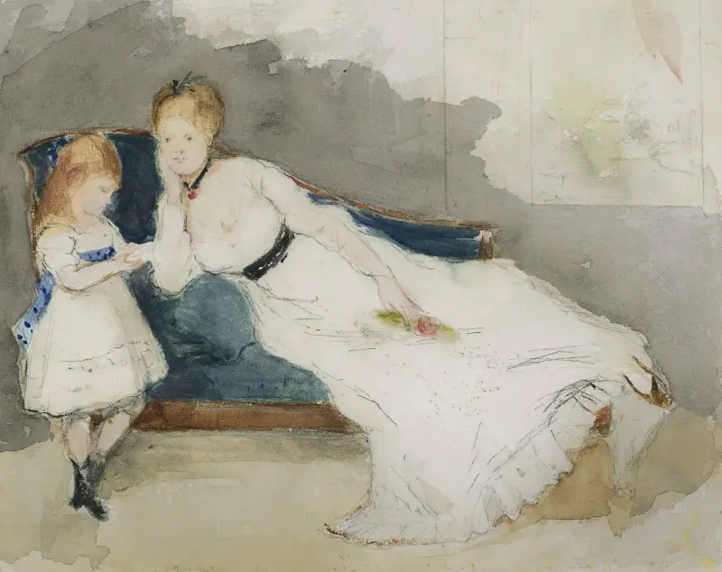 Madame Gobillard und ihre Tochter Paule von Berthe Morisot
