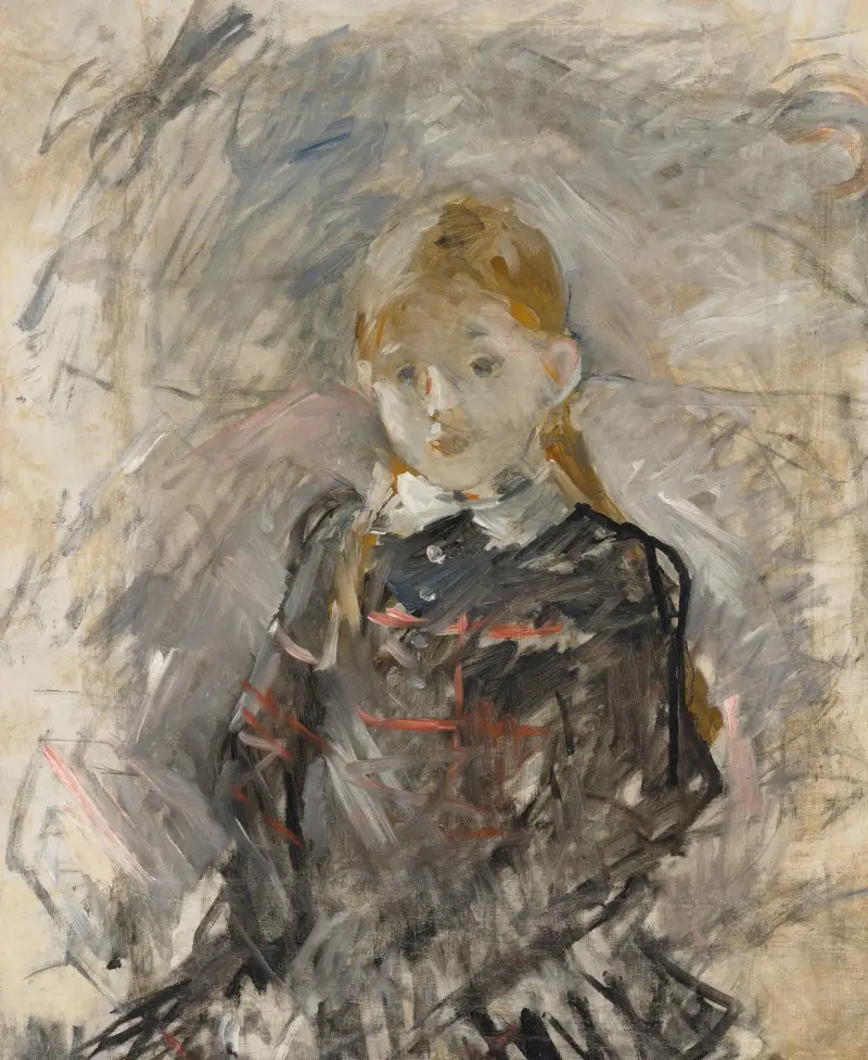 Liten flicka med blont hår av Berthe Morisot