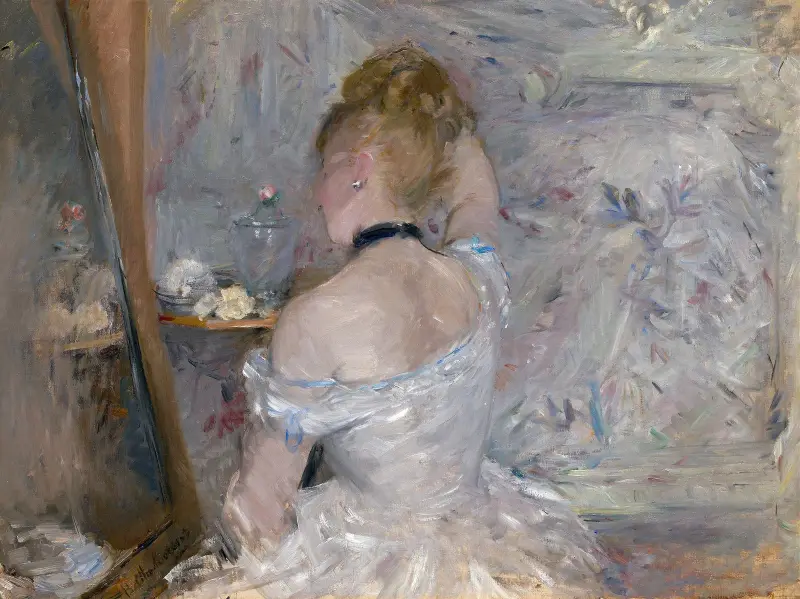 Kvinna vid sin toilett av Berthe Morisot