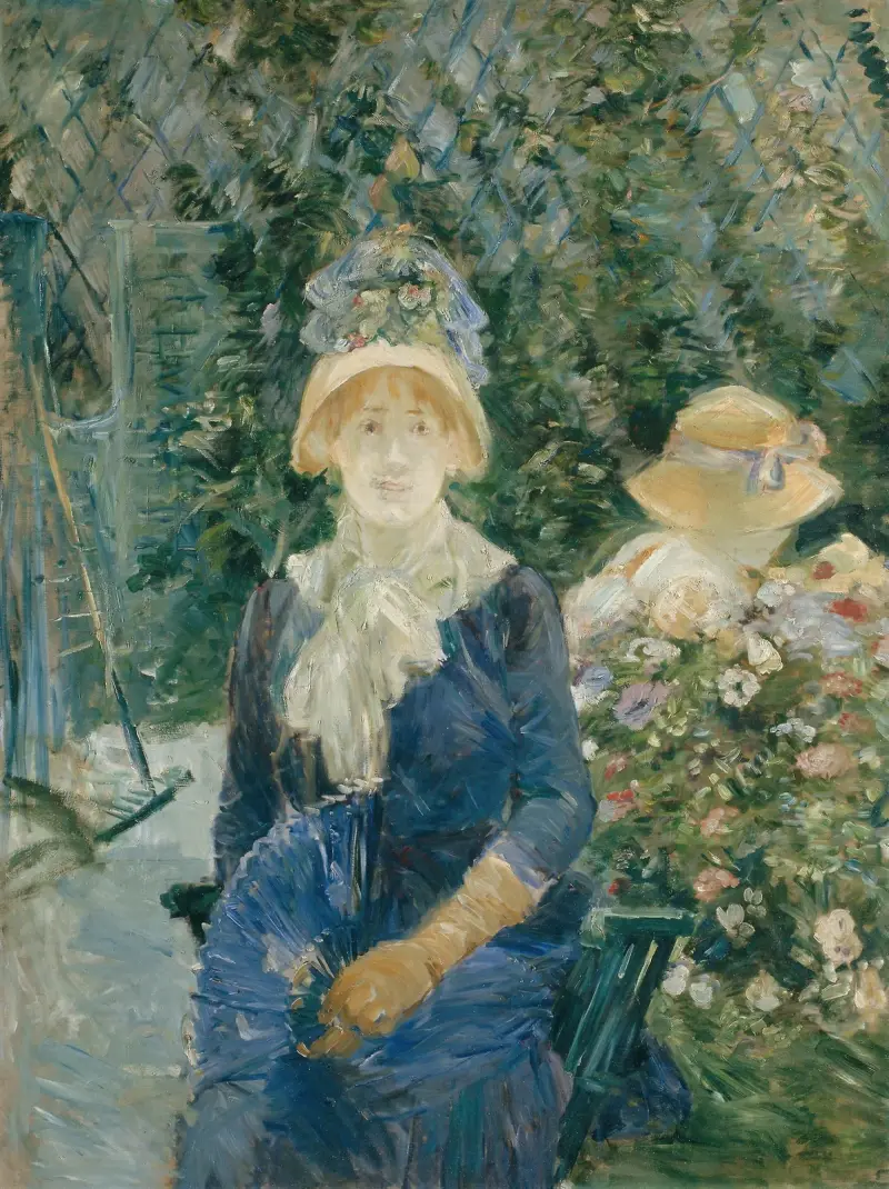 Kvinna i trädgård av Berthe Morisot