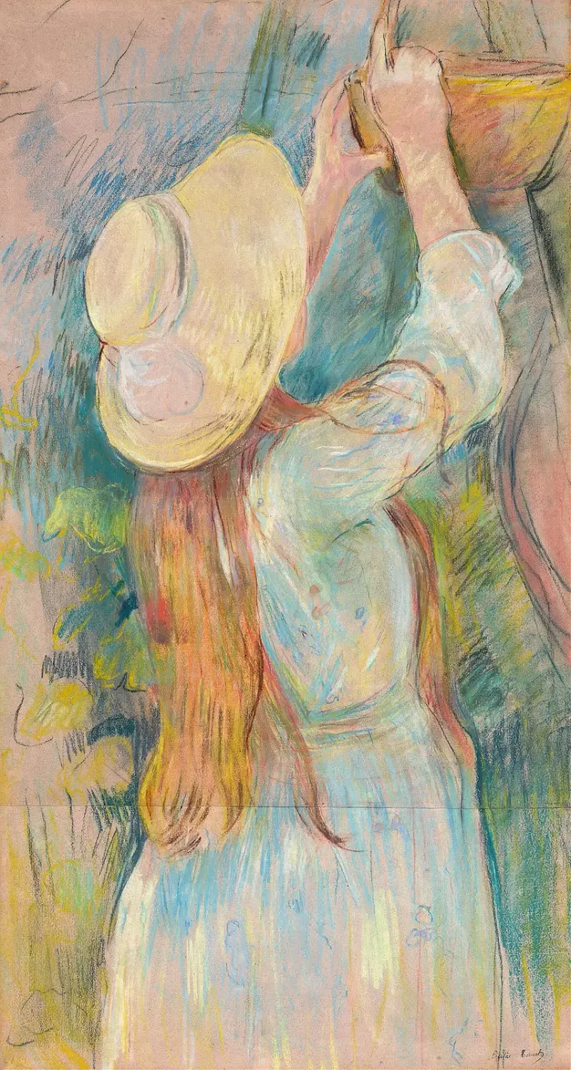 Ung flicka med korg av Berthe Morisot