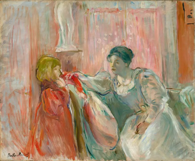 Ung kvinna och barn av Berthe Morisot