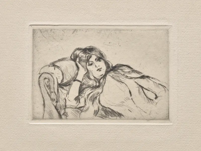Ung kvinna i vila av Berthe Morisot
