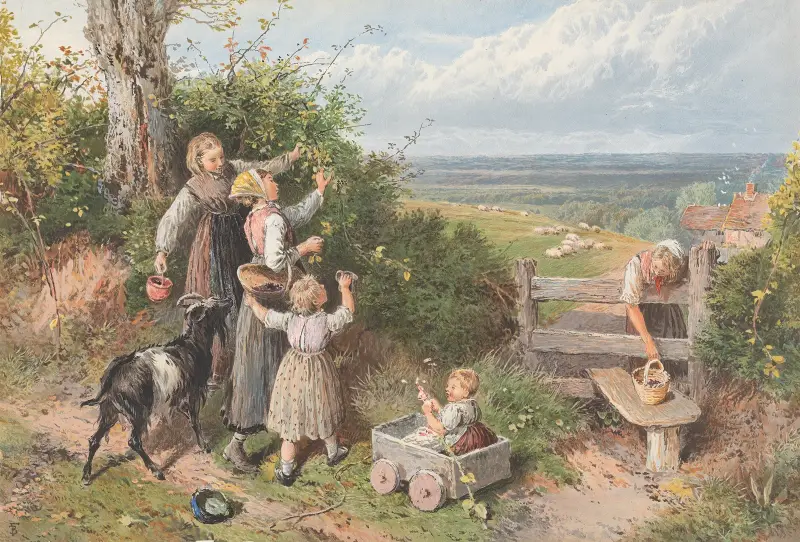 Blackberrying av Myles Birket Foster