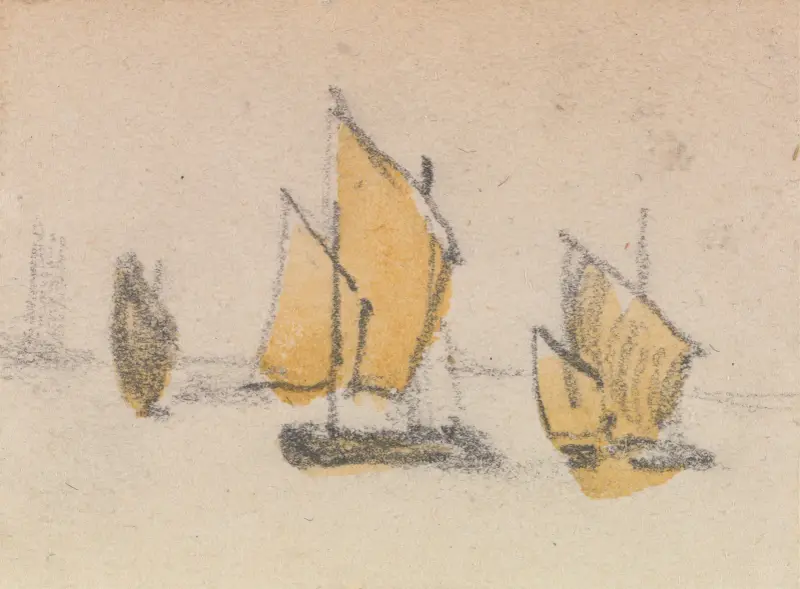 En av en grupp på tre studier från Venedigs lagun – nr 1 av Myles Birket Foster
