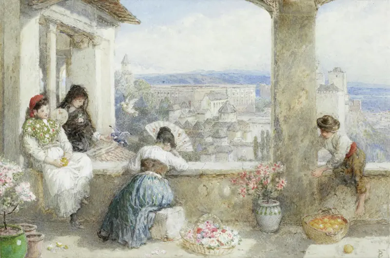 Alhambra i Granada, Spanien av Myles Birket Foster