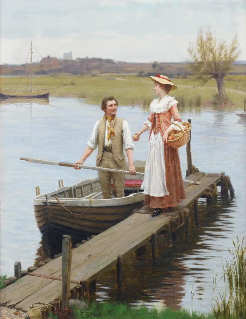 Ett äpple för båtkarlen av Edmund Blair Leighton