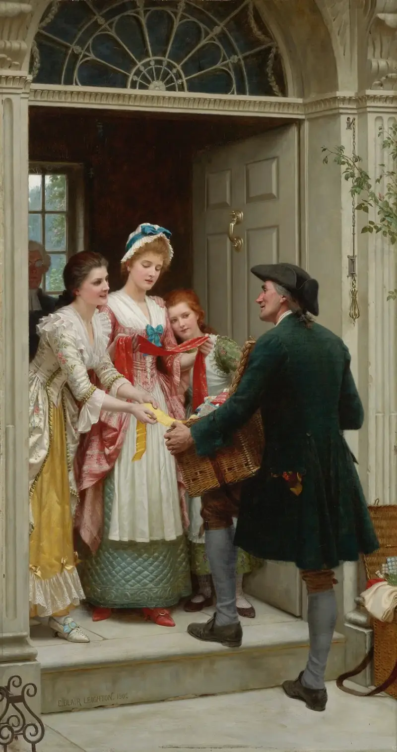 Bänder und Spitzen für sehr hübsche Gesichter von Edmund Blair Leighton