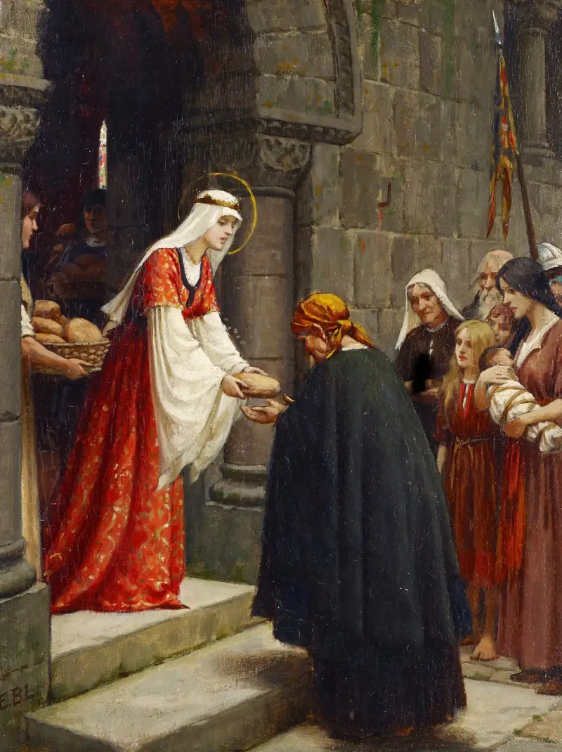 Den heliga Elisabeth av Ungerns barmhärtighet av Edmund Blair Leighton