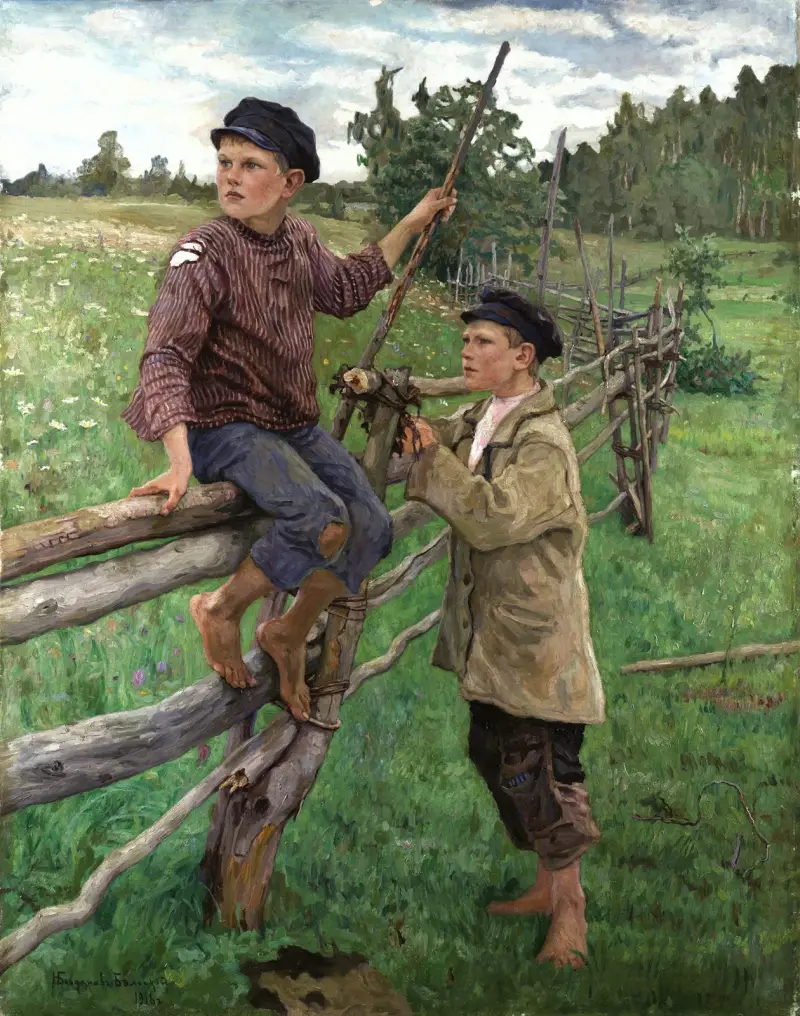 Country boys av Nikolai Bogdanov-Belsky