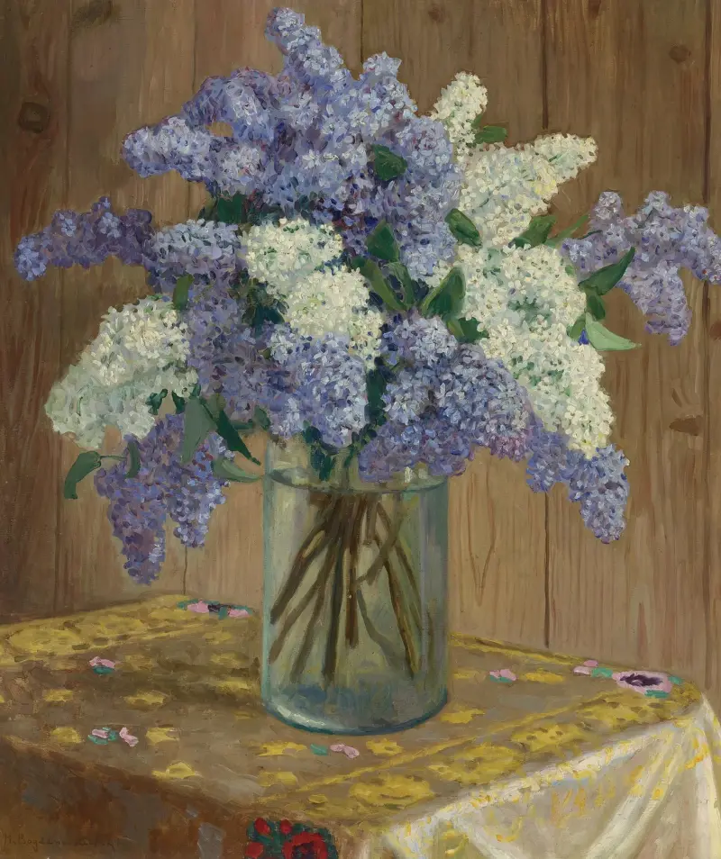 Stilleben med syrener av Nikolai Bogdanov-Belsky