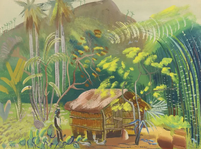 Native Hut, Brazil av Boris Grigoriev