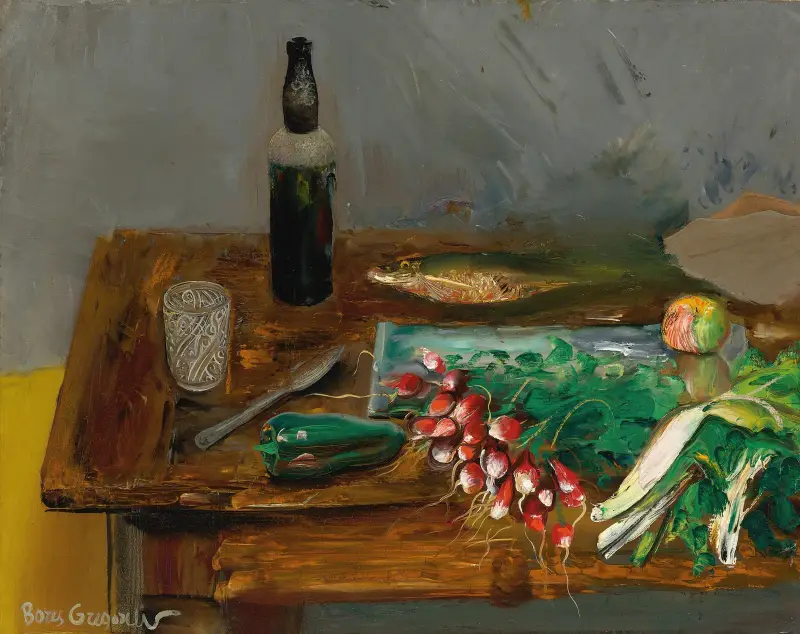 Stilleben mit Radieschen von Boris Grigoriev