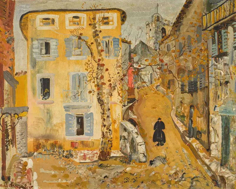 Street Scene in a Provincial Town av Boris Grigoriev