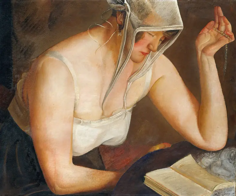 Frau beim Lesen von Boris Grigoriev
