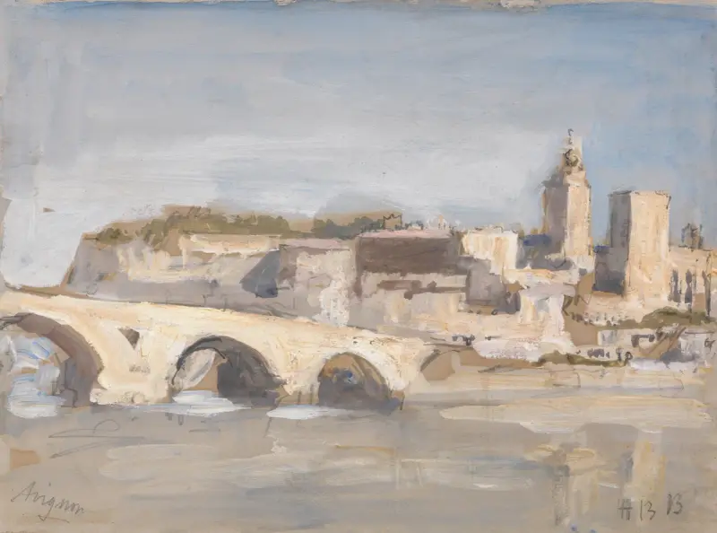Avignon; Brücke über einen Fluss von Hercules Brabazon Brabazon