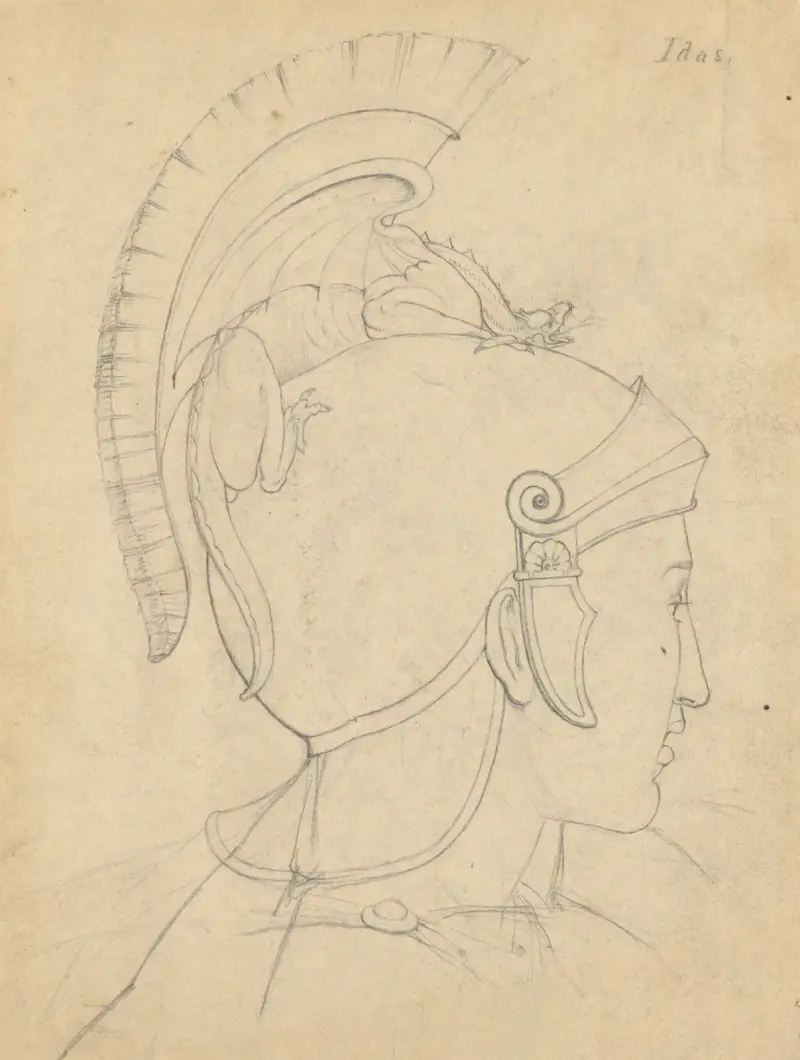 Study for The Judgment of Jupiter (Idas, head), 1815 – nr 3 av Samuel Finley Breese Morse