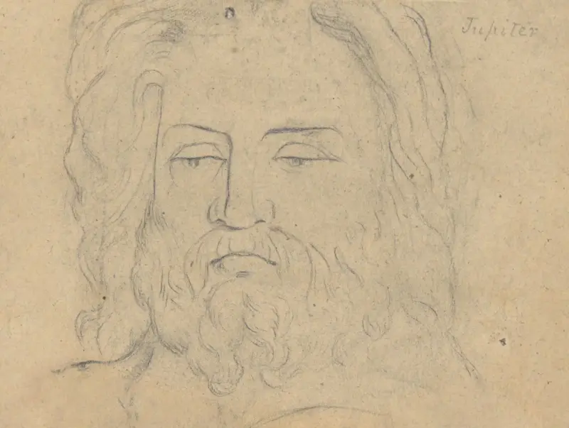 Study for The Judgment of Jupiter (Jupiter, head), 1815 – nr 4 av Samuel Finley Breese Morse