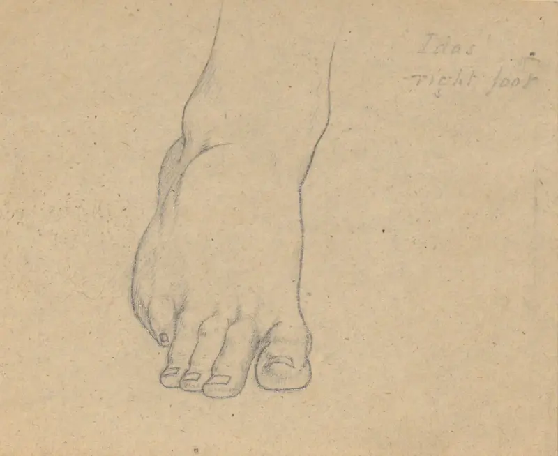 Studie für das Urteil des Jupiter (Idas, rechter Fuß), 1815 – Nr. 1 von Samuel Finley Breese Morse