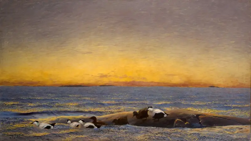 Morgonstämning vid havet av Bruno Liljefors