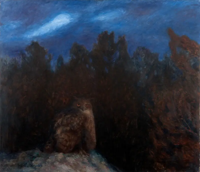 Výr velký hluboko v lese, Bruno Liljefors