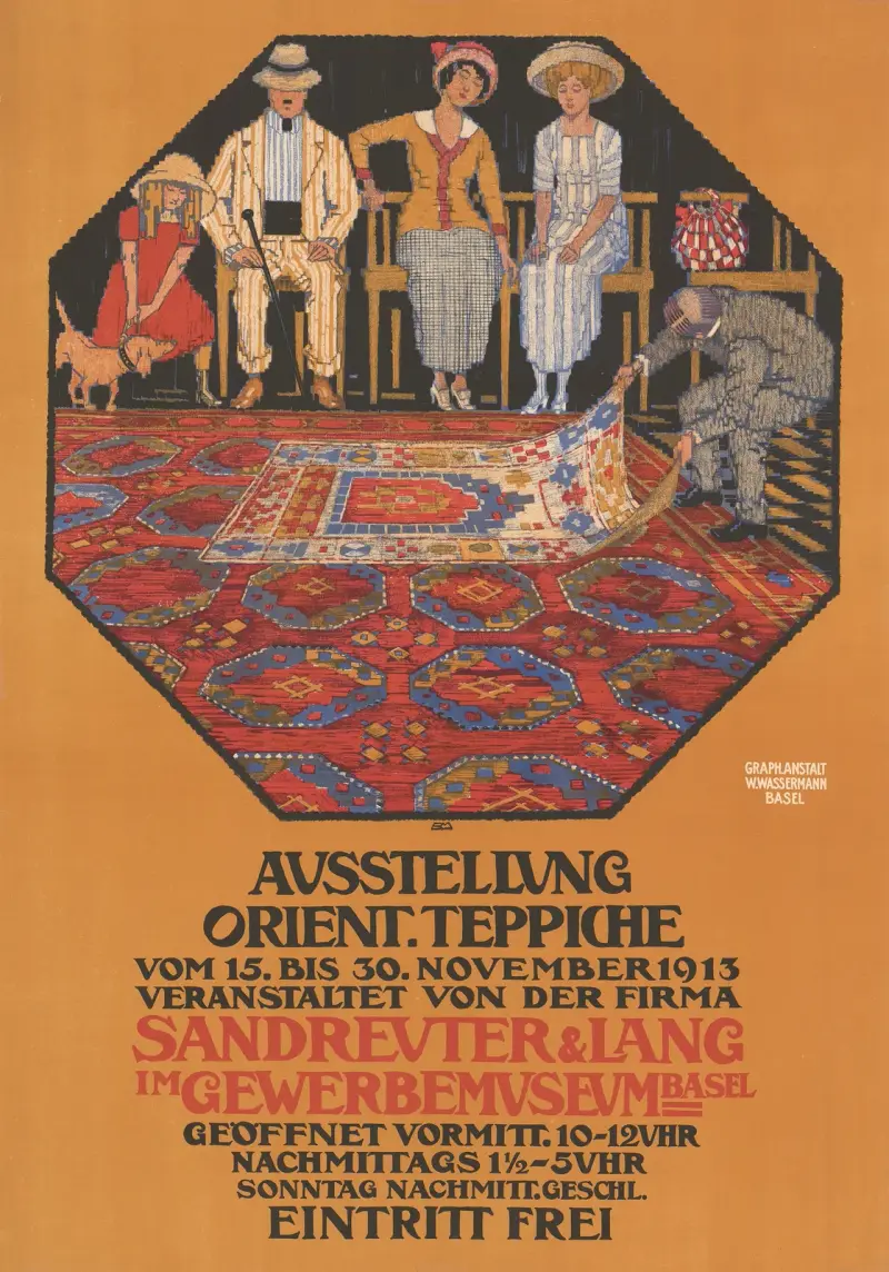 Ausstellung Orient. Teppiche – Veranstaltet von der Firma Sandreuter & Lang – im Gewerbemuseum von Burkhard Mangold
