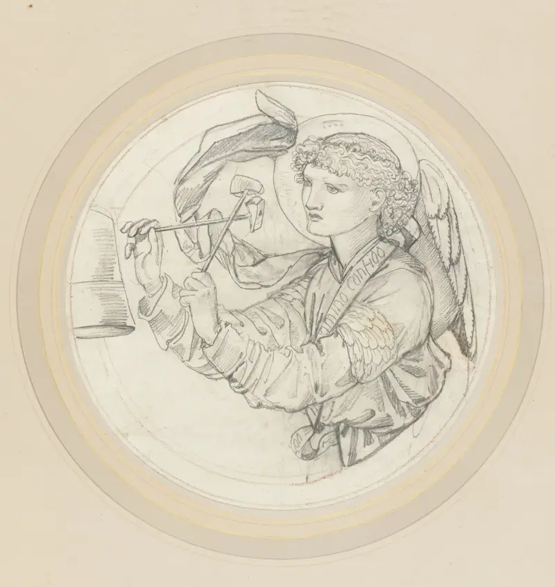 Angel Playing on Bells – nr 1 av Sir Edward Coley Burne-Jones