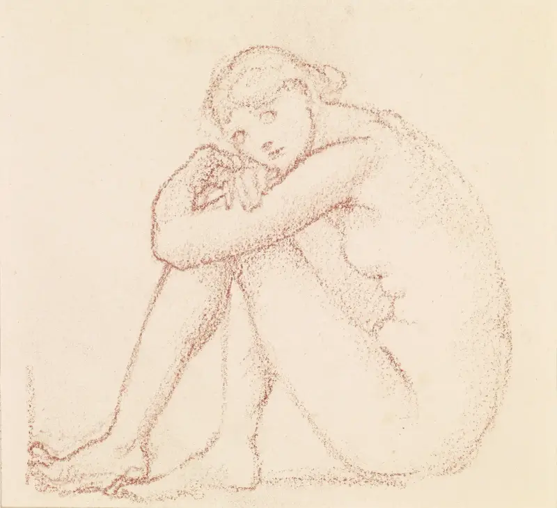 Female Nude – Study – nr 1 av Sir Edward Coley Burne-Jones