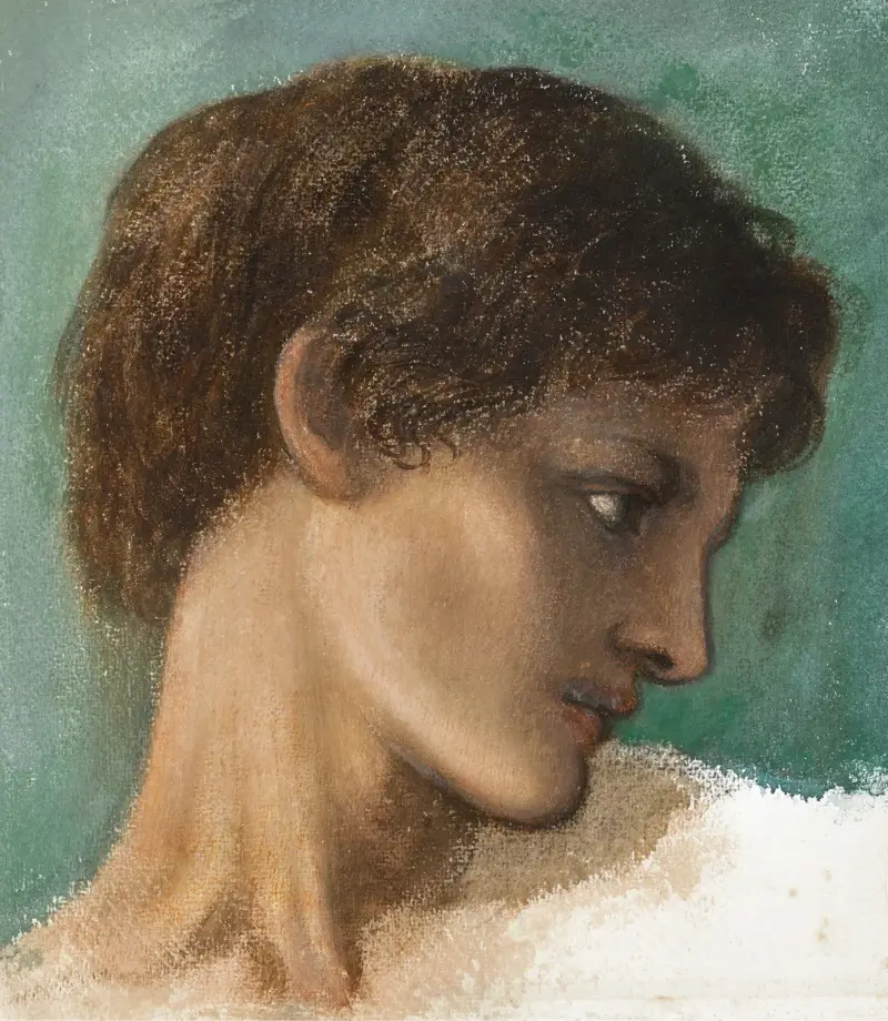 Huvud av en ung man av Sir Edward Coley Burne-Jones