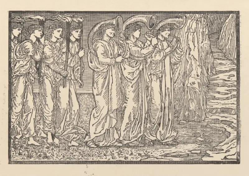 Procession to the rock I av Sir Edward Coley Burne-Jones