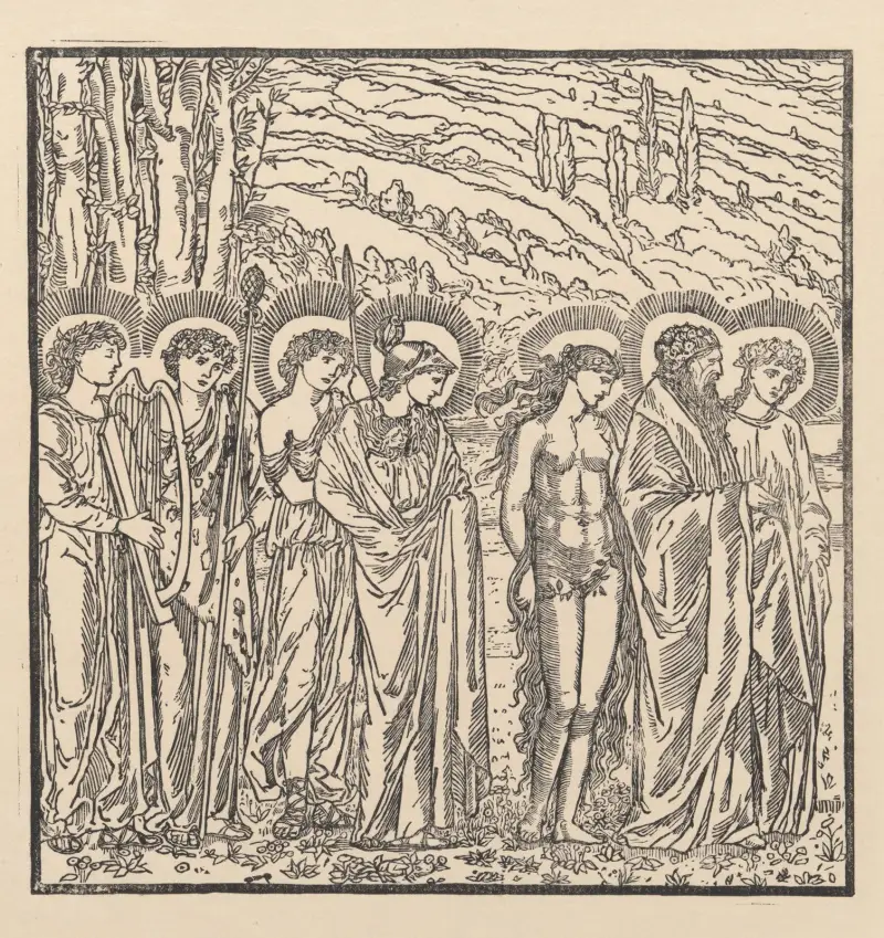 Psyche received into Olympus II av Sir Edward Coley Burne-Jones