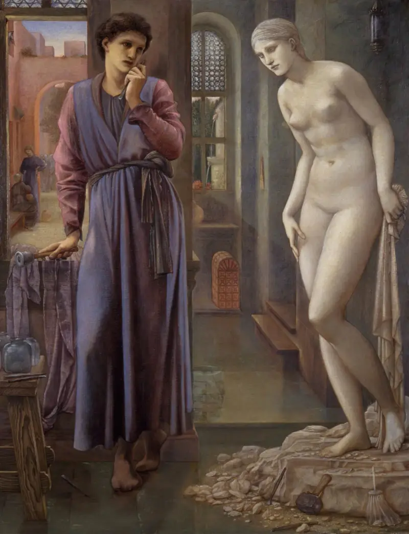 Pygmalion och bilden – Handen dröjer av Sir Edward Coley Burne-Jones