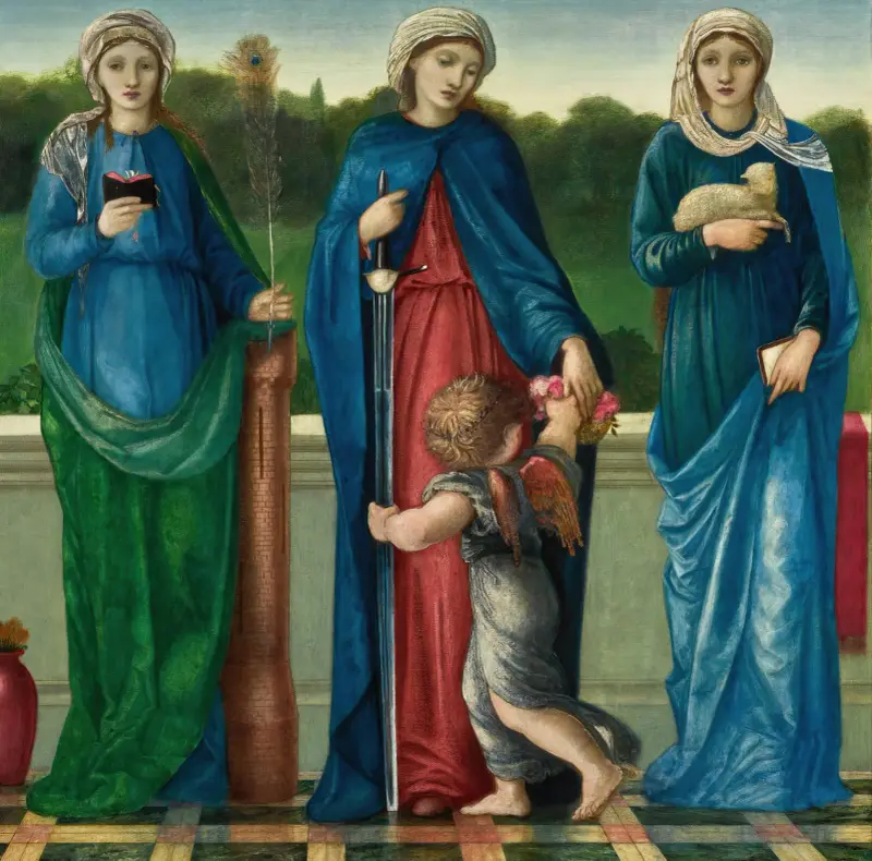 Sankta Barbara, Sankta Dorotea och Sankta Agnes av Sir Edward Coley Burne-Jones