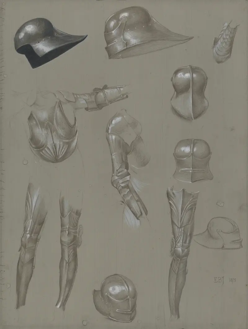 Studier av en rustning av Sir Edward Coley Burne-Jones